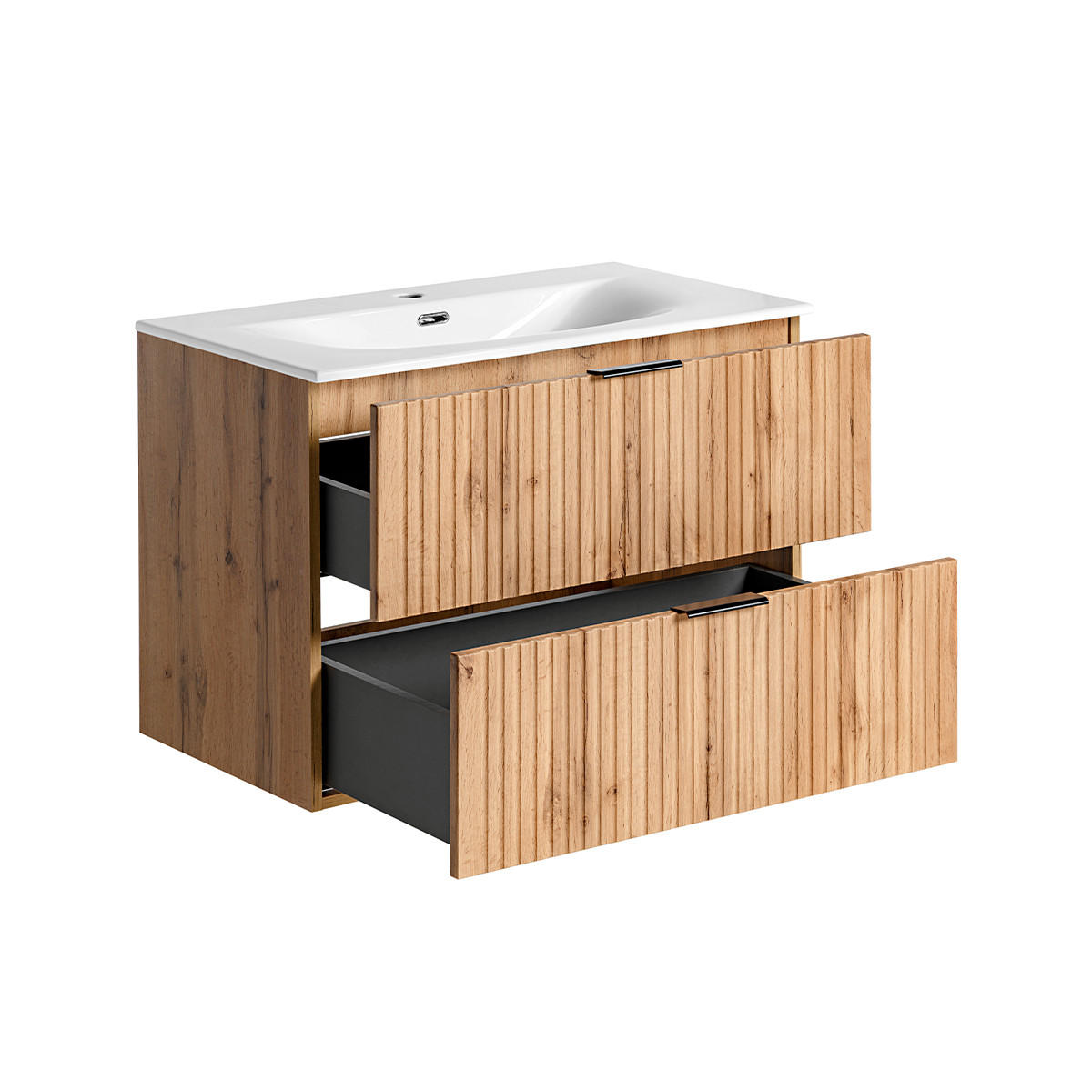 WASCHTISCH 80.2cm Adriel Holz in Eichenoptik - Braun, Holzwerkstoff (80.2/57/46cm) - Petits-meubles