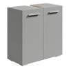 WASCHBECKENUNTERSCHRANK Jupiter 2 Türen Grau Matt - 60 x 30 x 60 cm - Hellgrau, Holz (60/60/30cm) - Badplaats