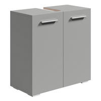 WASCHBECKENUNTERSCHRANK Jupiter 2 Türen Grau Matt - 60 x 30 x 60 cm - Hellgrau, Holz (60/60/30cm) - Badplaats