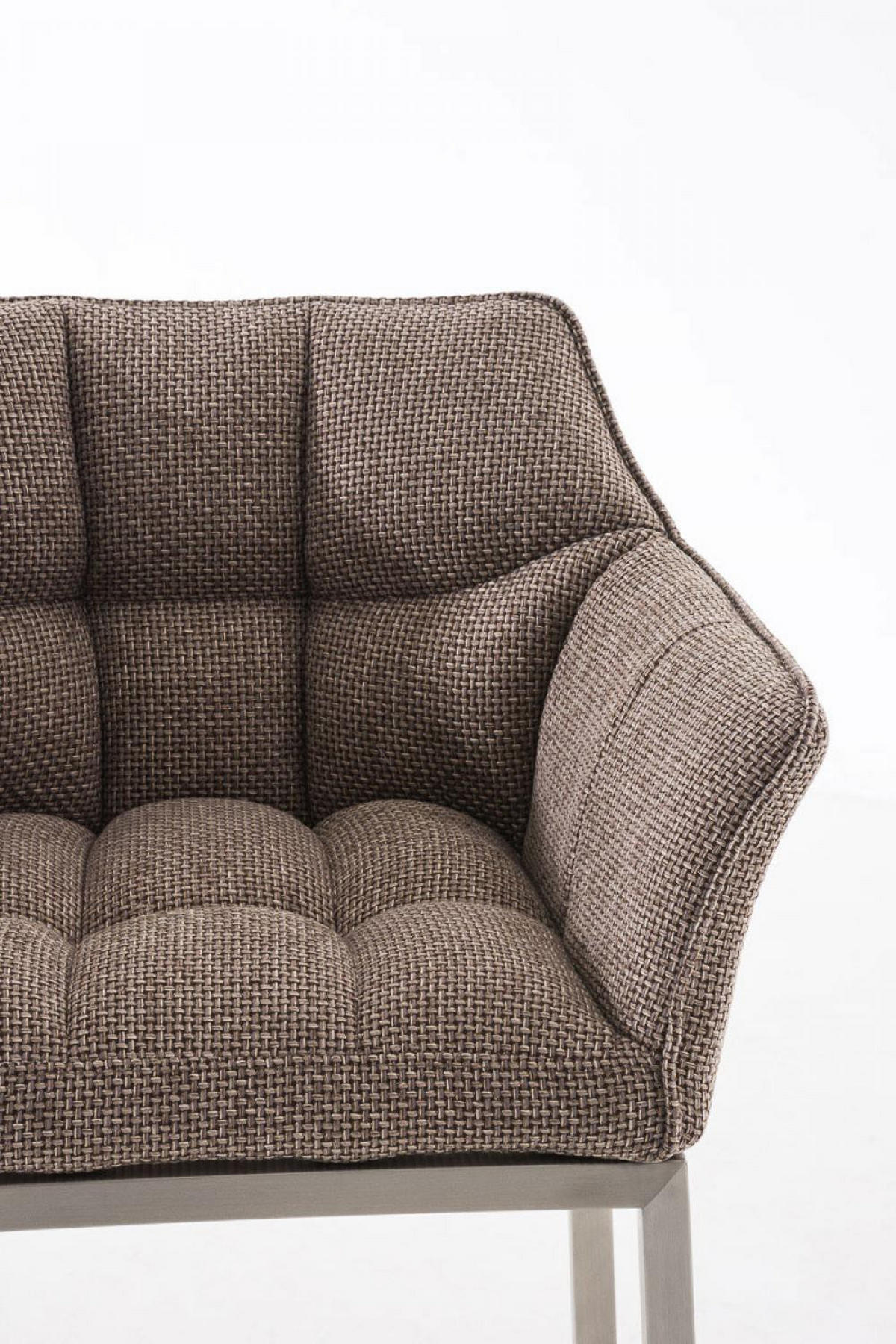 BARHOCKER Stoff terrabraun - Edelstahlfarben/Dunkelbraun, Textil/Metall (64/110/48cm) - CLP