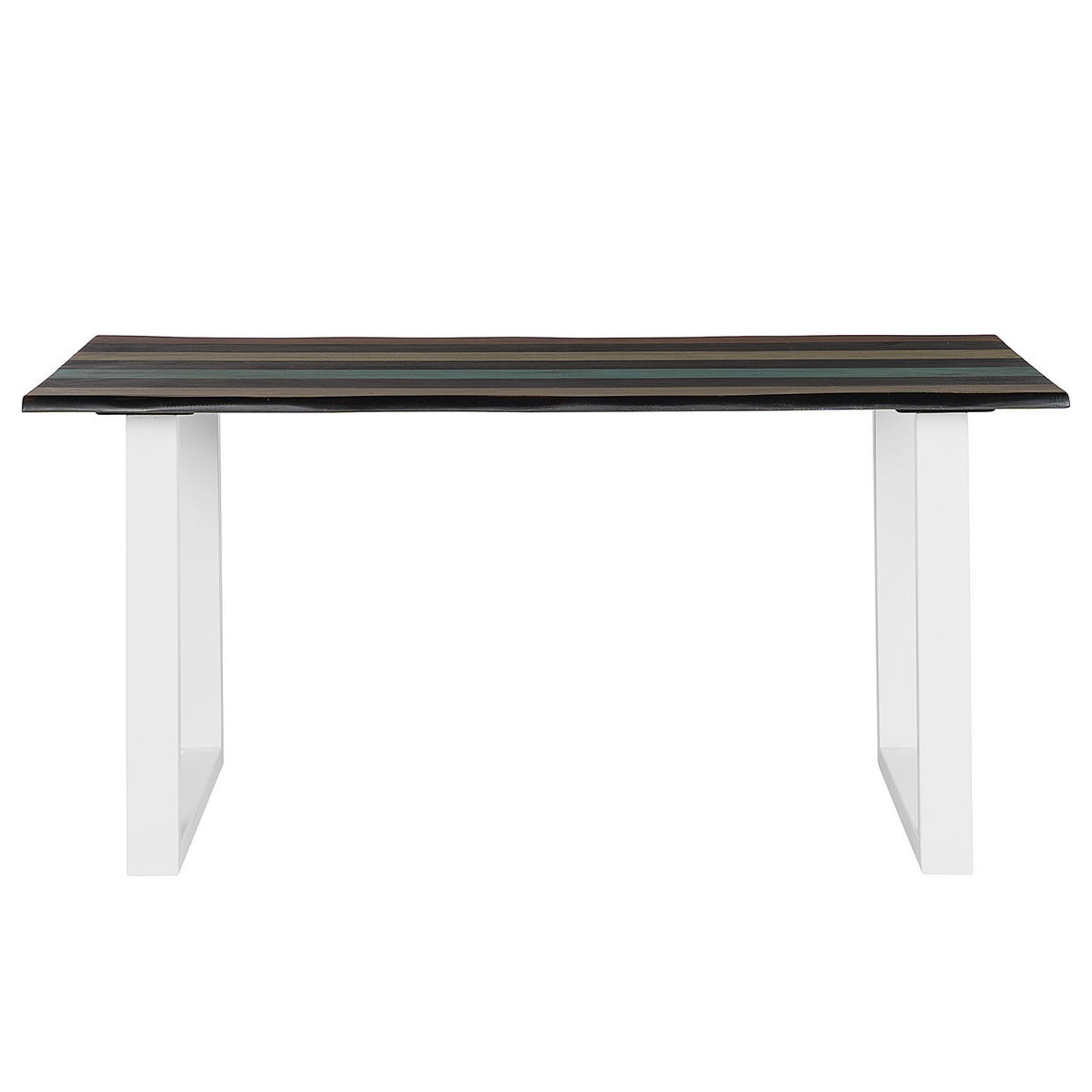 ESSTISCH - Mango massiv - Multicolor/Weiß, Holz/Holzwerkstoff (85/160/77cm) - home24