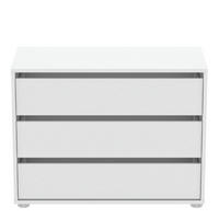KOMMODE 3 Schubladen Weiß L80cm - Blokty - Weiß, Holzwerkstoff (39.6/58.1/41.4cm) - Calicosy