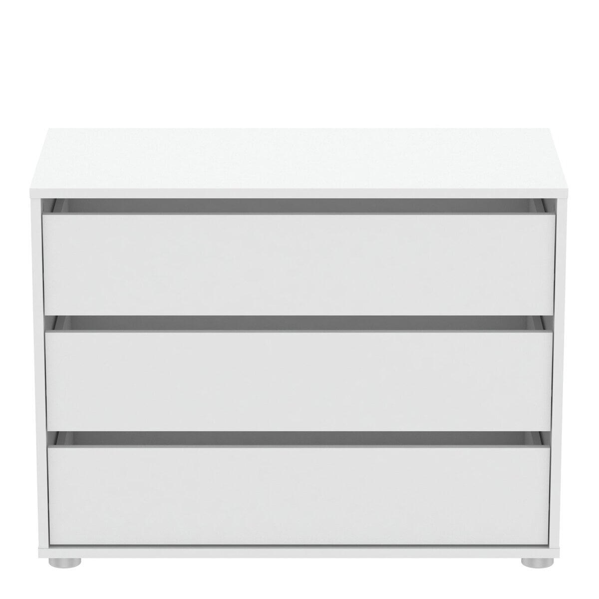 KOMMODE 3 Schubladen Weiß L80cm - Blokty - Weiß, Holzwerkstoff (39.6/58.1/41.4cm) - Calicosy