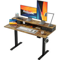 SCHREIBTISCH Höhenverstellbar Elektrisch 120 x 60 cm Braun - Braun, Holzwerkstoff (120/60/75cm)