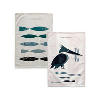 GESCHIRRTUCH (2 tlg) kingfisher 70x50 cm mehrfarbig - Multicolor, Textil (70/50cm) - Happy Friday
