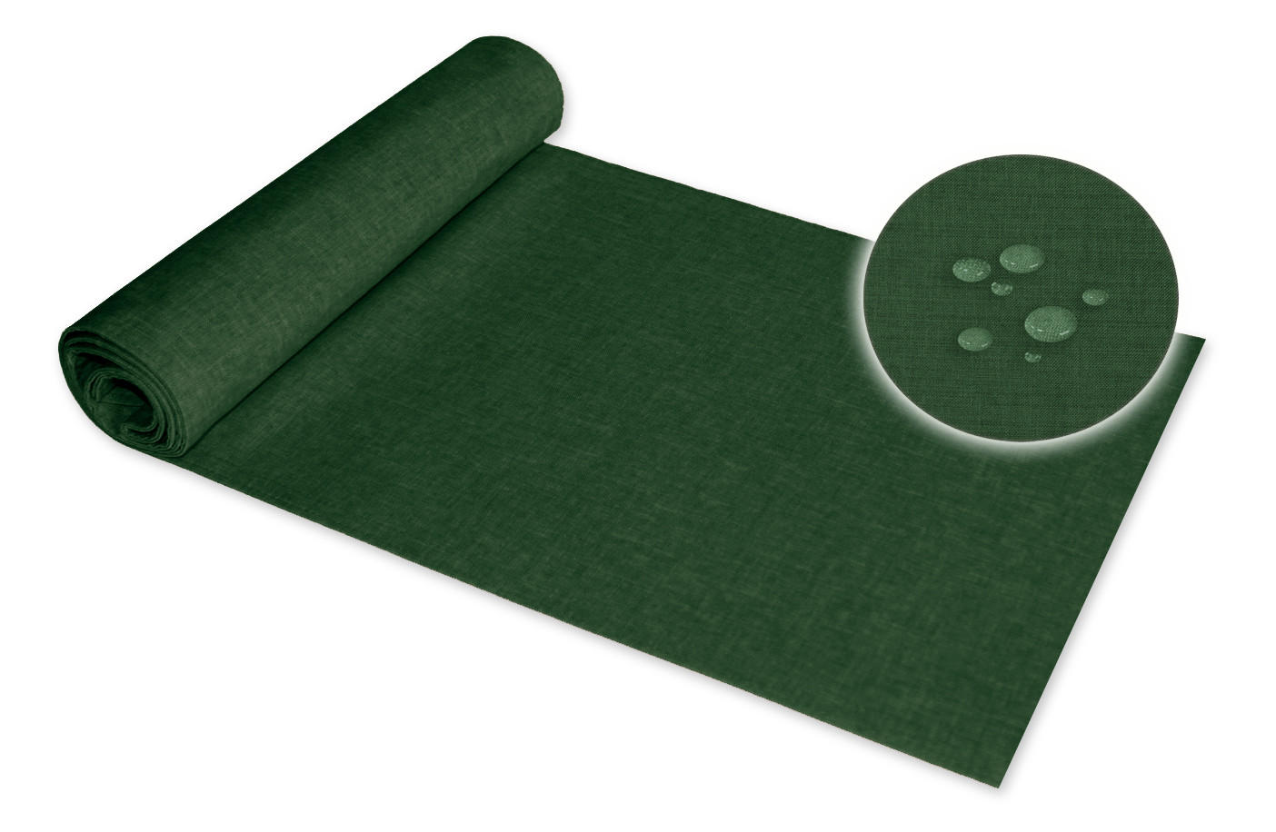 TISCHLÄUFER 40/100 cm Dunkelgrün Leinenoptik - Dunkelgrün, Textil (40/100cm) - TiborTex