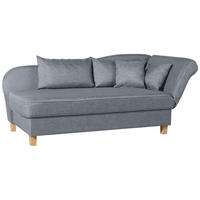 RECAMIERE mit Armteil rechts klappbar Katia Bezug Flachgewebe Buche natur / denim - Blaugrau, Kunststoff (190/82/88cm) - 58aufmkessel