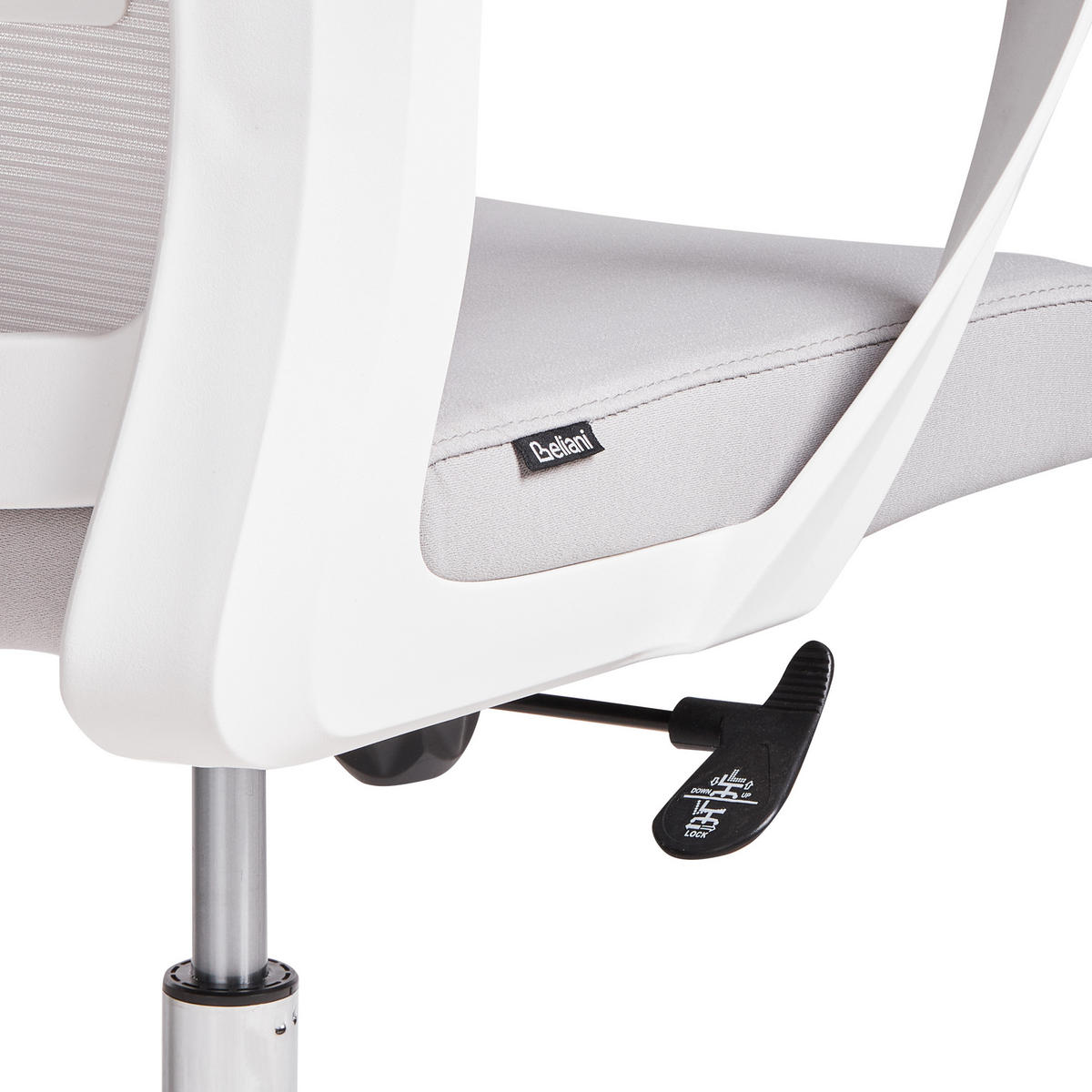 BÜROSTUHL Hellgrau Monarch - Hellgrau/Weiß, Textil (46/110/62cm) - Beliani