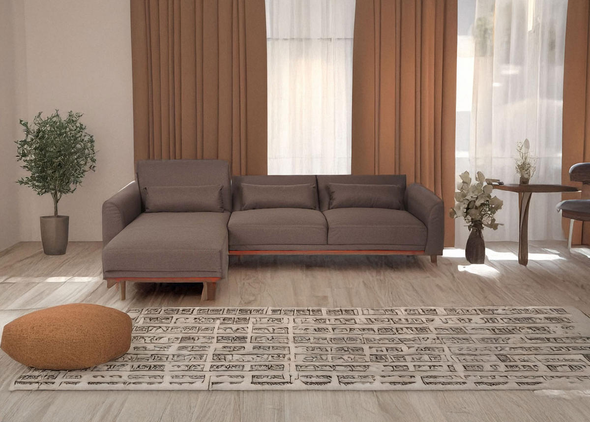 SOFA Braun - Braun, Textil (280/139cm) - MCW