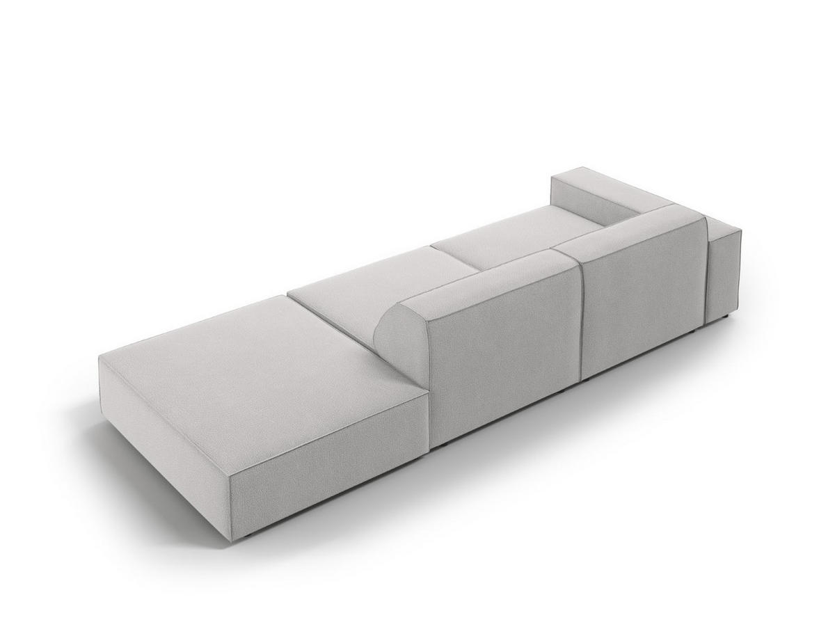 SOFA Jodie aus strukturiertem Stoff hellgrau 3 Sitzplätze - Hellgrau, Textil (102/70/262cm) - Micadoni