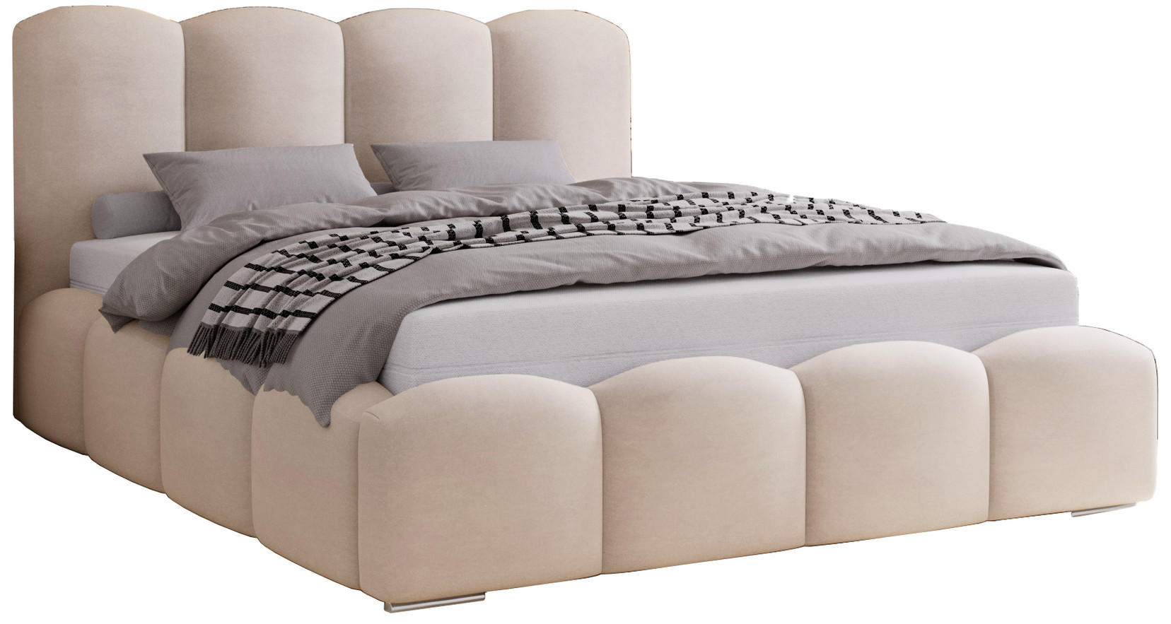 POLSTERBETT 200x200 cm Zenna mit Lattenrost, Bettkasten, Beige - Beige, Holz/Textil (200/200cm) - Emporius