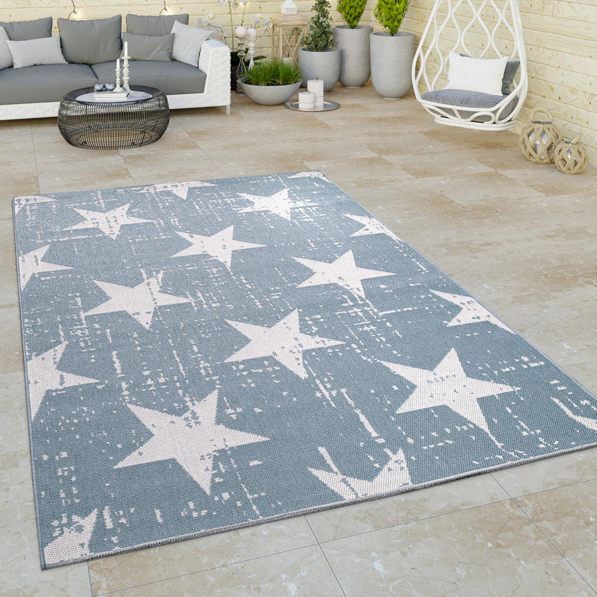 OUTDOORTEPPICH 160/220 cm Nevada 192 - Blau, Textil (160/220cm) - Paco Home