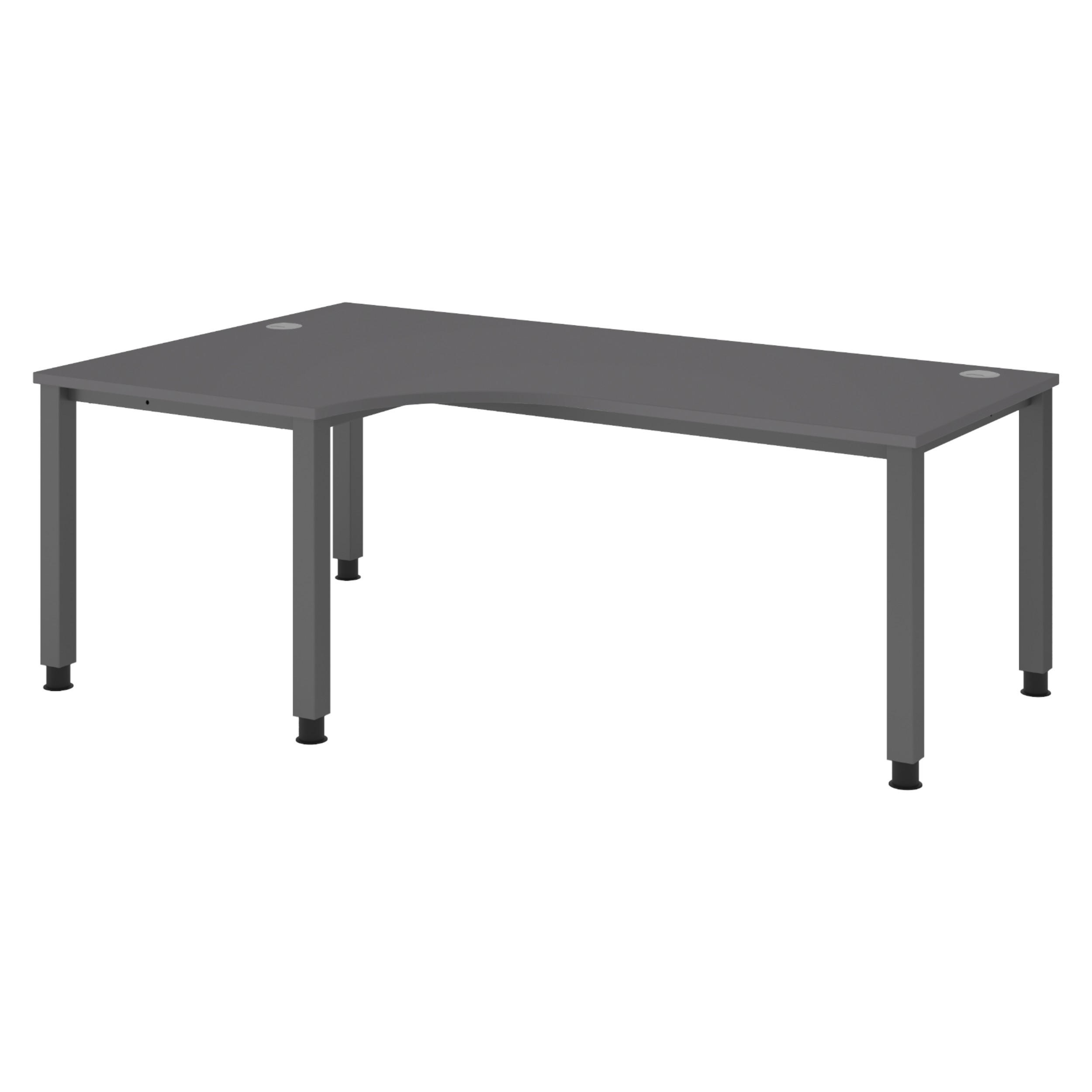 SCHREIBTISCH Serie-Q Gestell: Graphit 120/200/74 cm in Graphitfarben - Graphitfarben, Holzwerkstoff (120/200/74cm) - bümö