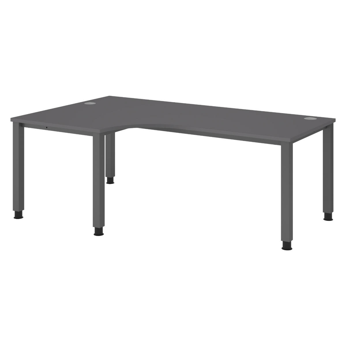 SCHREIBTISCH Serie-Q Gestell: Graphit 120/200/74 cm in Graphitfarben - Graphitfarben, Holzwerkstoff (120/200/74cm) - bümö