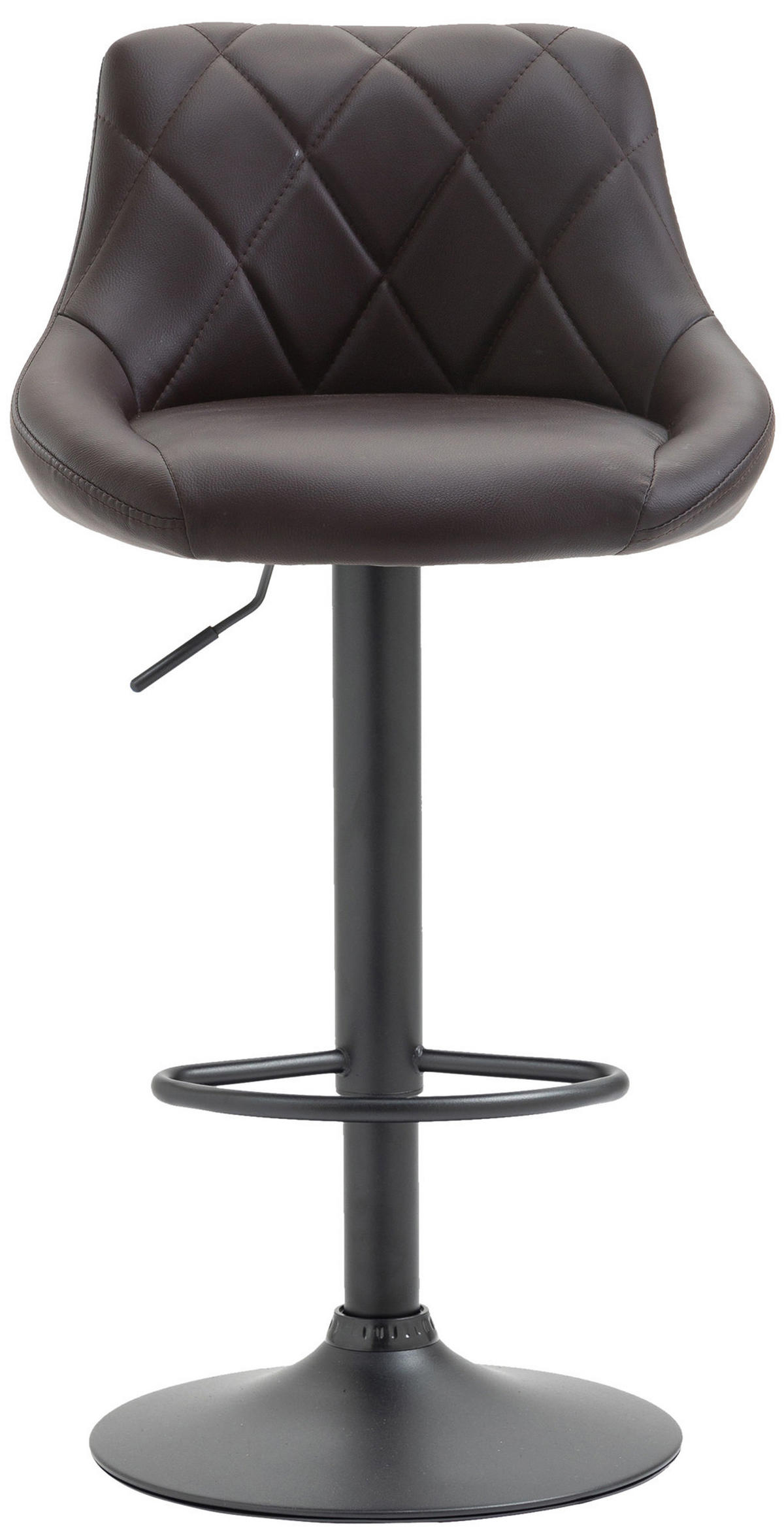 BARHOCKER Lederlook braun - Schwarz/Braun, Textil/Metall (46/83/49cm) - CLP