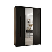SCHWEBETÜRENSCHRANK 235,2/170/45 3-türig - Schwarz, Holz/Metall (170/235/45cm) - Abiks Möbel