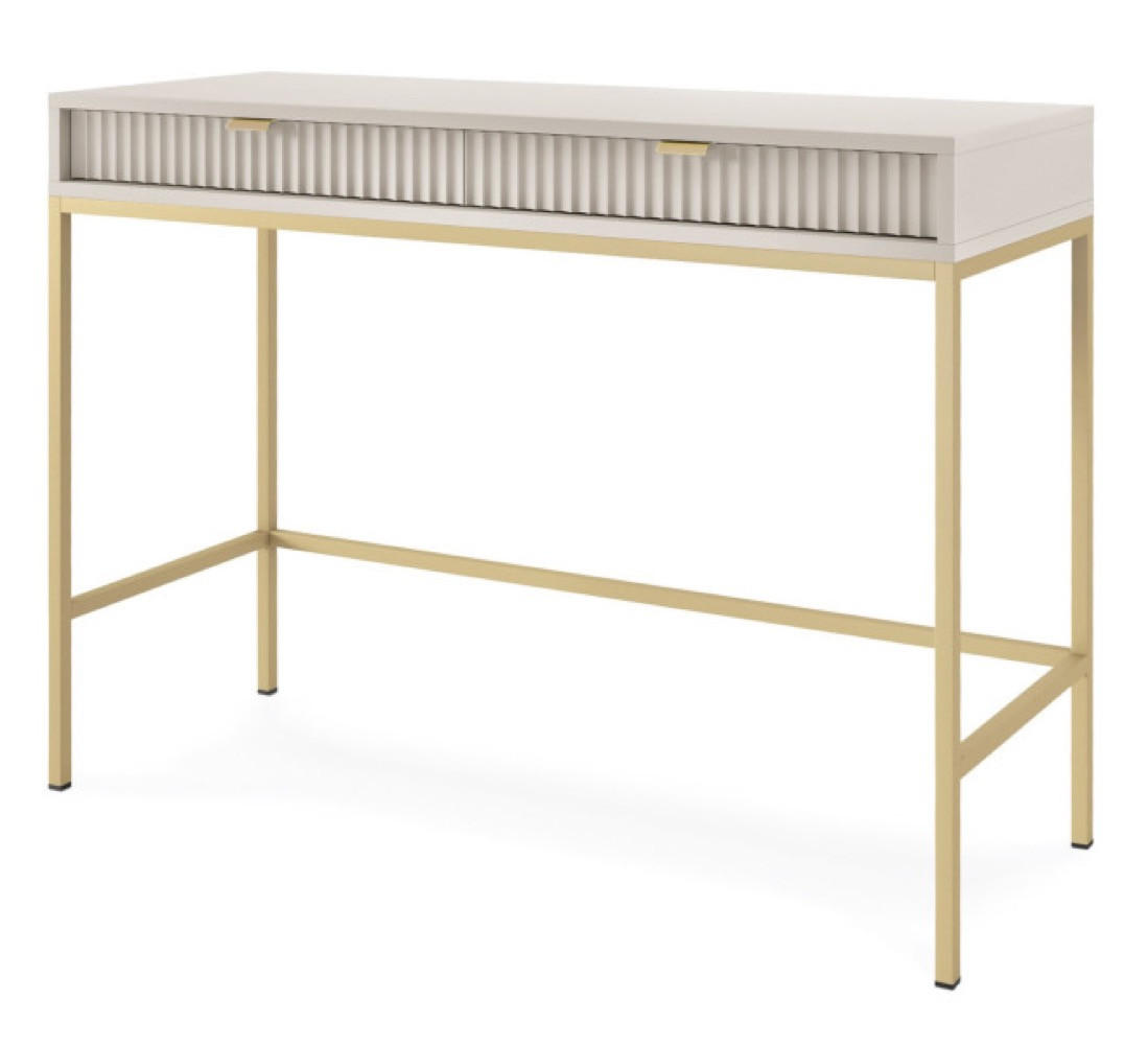 KONSOLE Kaschmir NEW Mit Goldfarbenen Beinen - Beige, Holzwerkstoff (104/104/77cm) - Sepro Meble