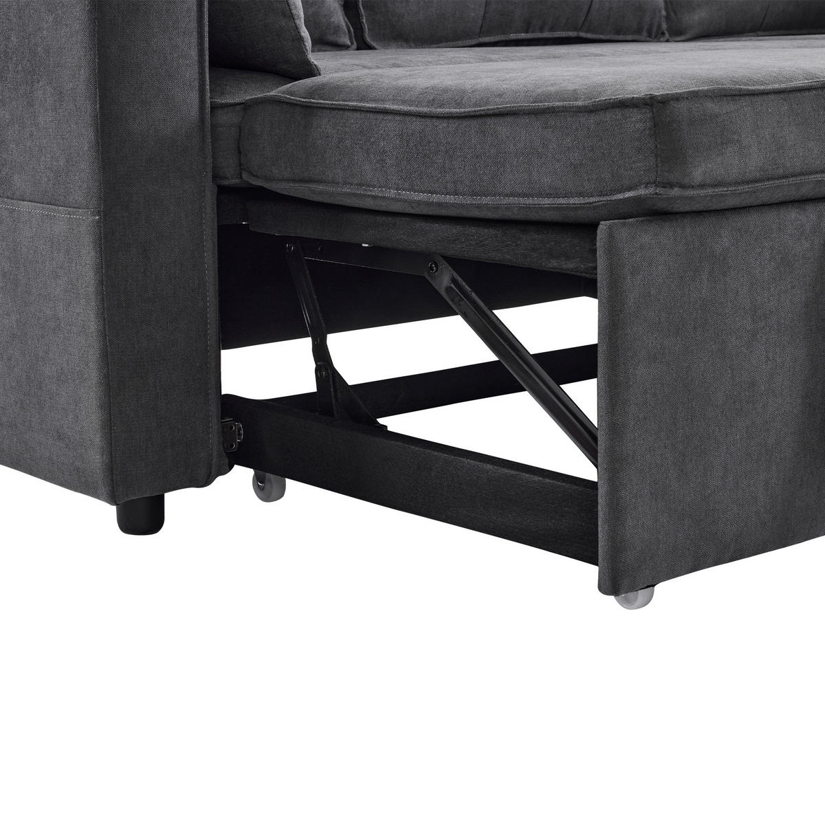 ECKSCHLAFSOFA 211/129,5/86 cm Grau - Grau, Textil (129.5/211cm)