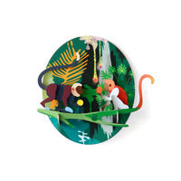 WANDDEKO Verspielter Affe 24/5 cm - Grün, Wellpappe (24/5/23cm) - KUNSTLOFT