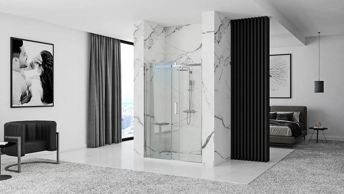 DUSCHTÜR Rea Nixon-2 120 linke - Chromfarben, Glas (119.5/190cm) - REA