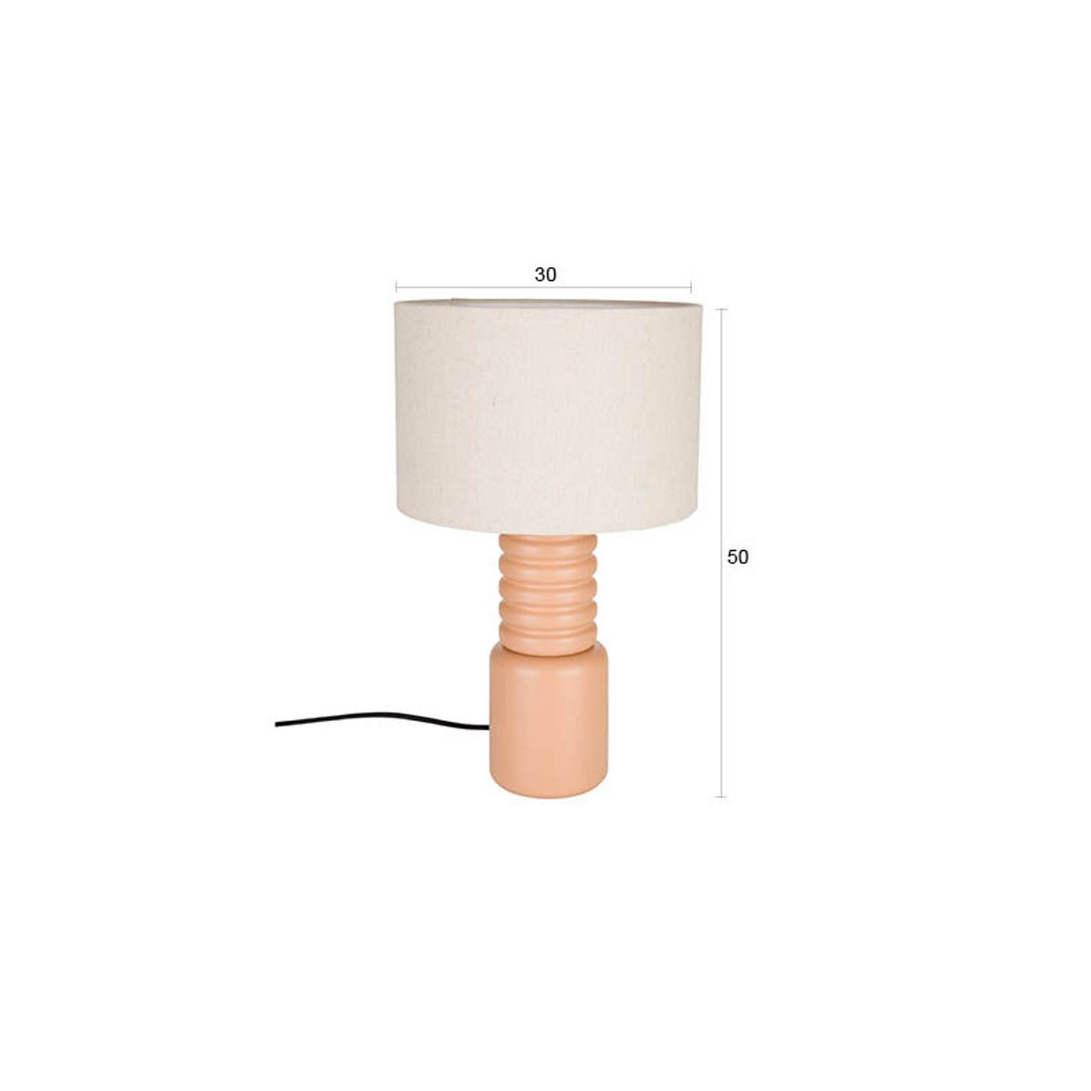 TISCHLAMPE Six Beige/ Toast Orange - Orange, Metall (30/30/50cm) - Zuiver