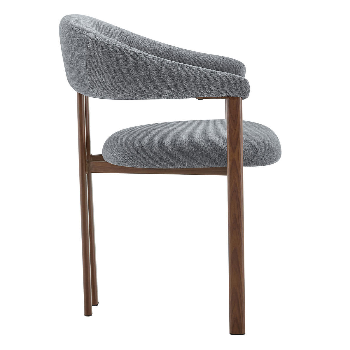 ESSZIMMERSTUHL 2ER-SET aus Stoff mit Metallbeinen, ergonomisch gepolstert im Fass-Design - Grau, Textil (60/80.5/57.5cm) - Urban Meuble