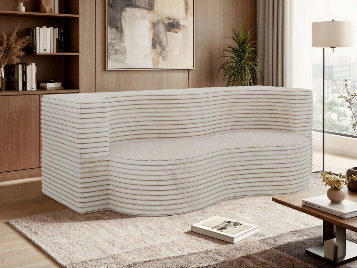 2-SITZER SOFA SANOA - Beige Cord - Beige, Textil (200/68/100cm) - MKS