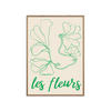 POSTER mit Rahmen Affordable Art Prints - Abstract Fleurs - Eichefarben/Grün, Holz/Papier (30/40cm) - Poster&Frame