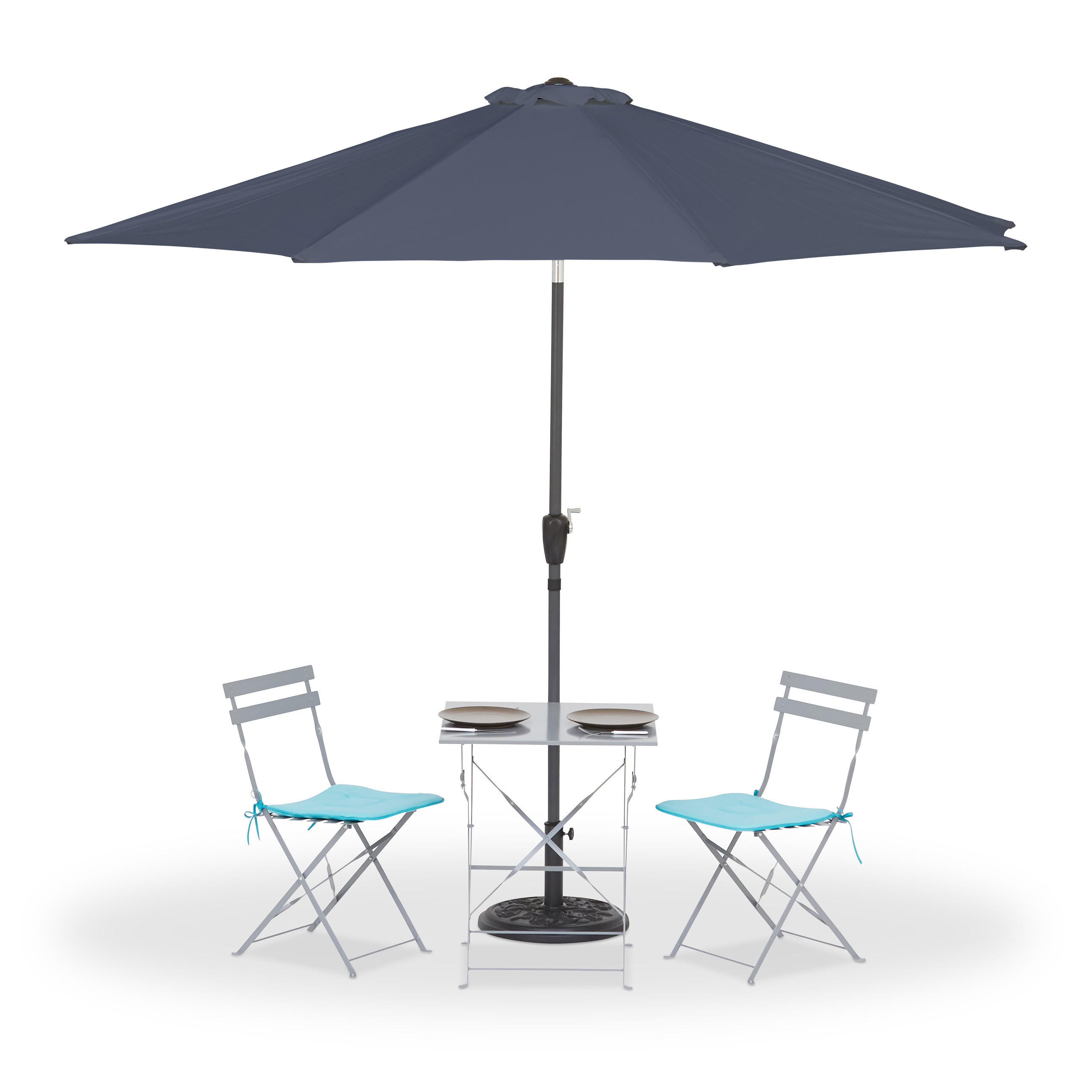 SONNENSCHIRM - Anthrazit, Textil/Metall (300/300cm) - Relaxdays