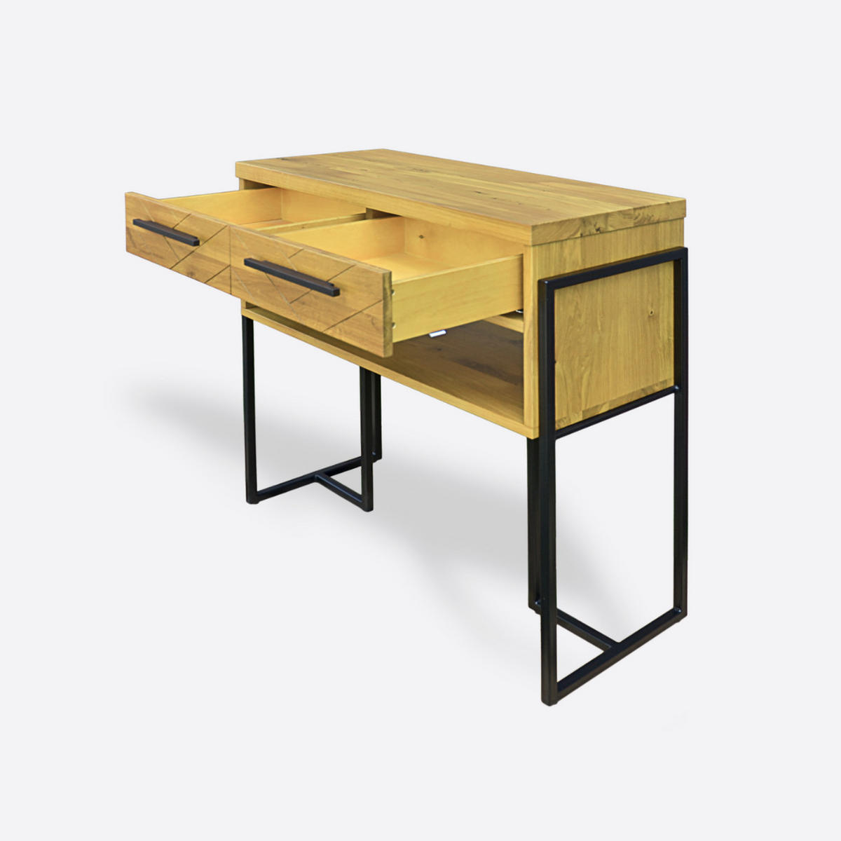 BEISTELLTISCH mit Schubladen im Jodelstil für das Wohn- oder Vorzimmer CARIN - Eichefarben, Holz (100/90/40cm) - Rawood Furniture