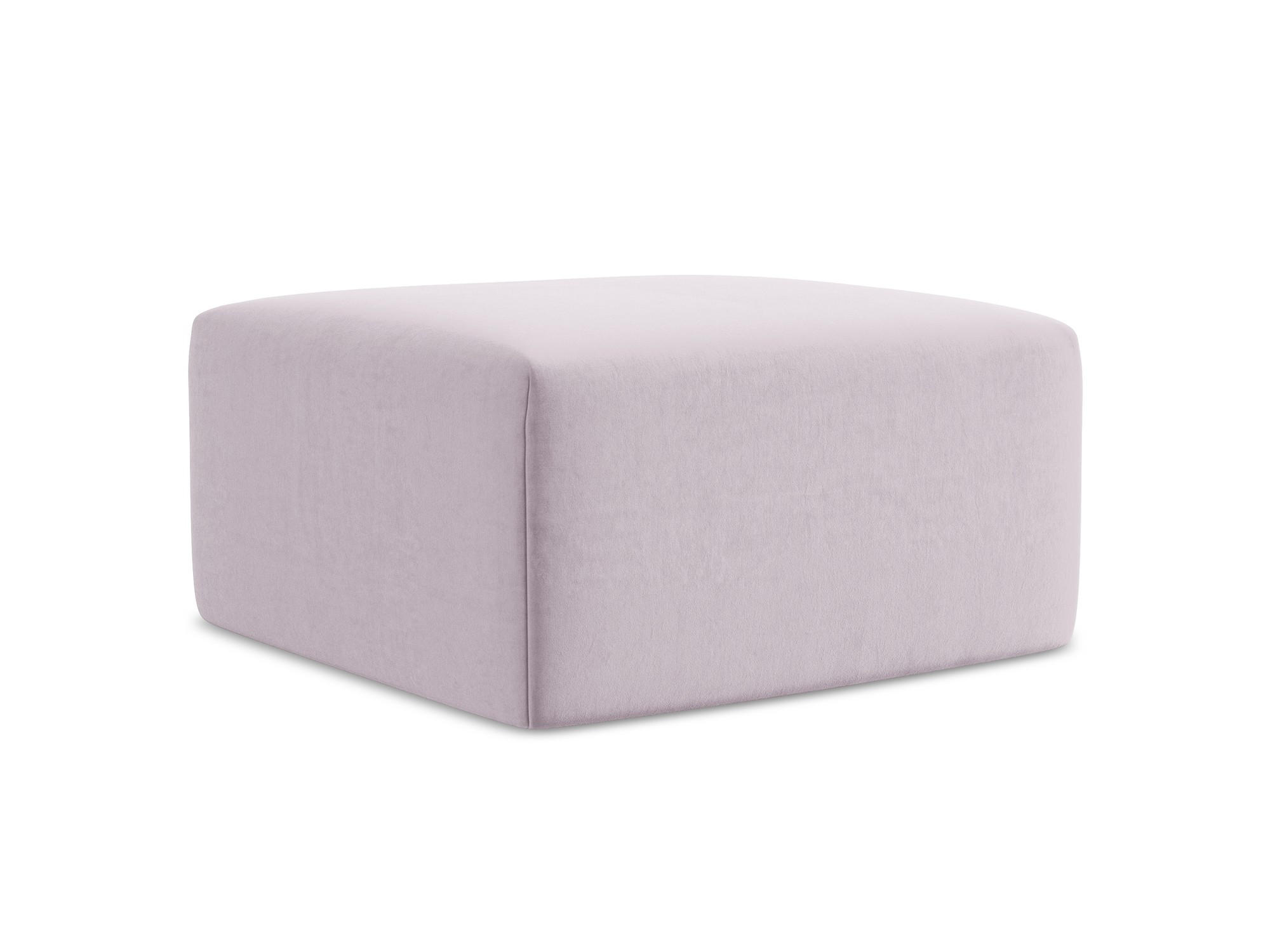 POUF Samt Stoff Violett - Flieder/Schwarz, Holzwerkstoff/Kunststoff (75/37/75cm) - Makamii