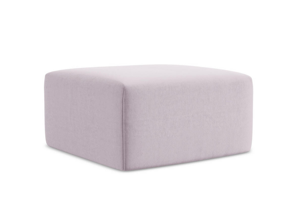 POUF Samt Stoff Violett - Flieder/Schwarz, Holzwerkstoff/Kunststoff (75/37/75cm) - Makamii