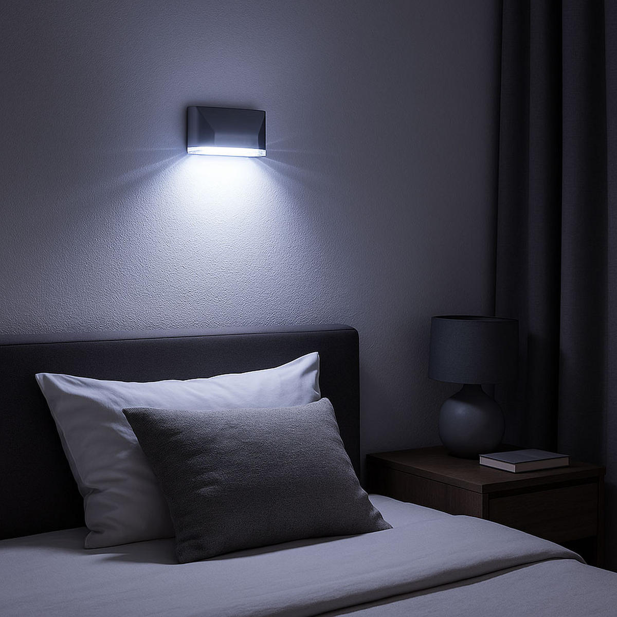 LED WANDLEUCHTE Silber mit Bewegungsmelder - Silberfarben, Kunststoff (3.5/4.5/8cm)