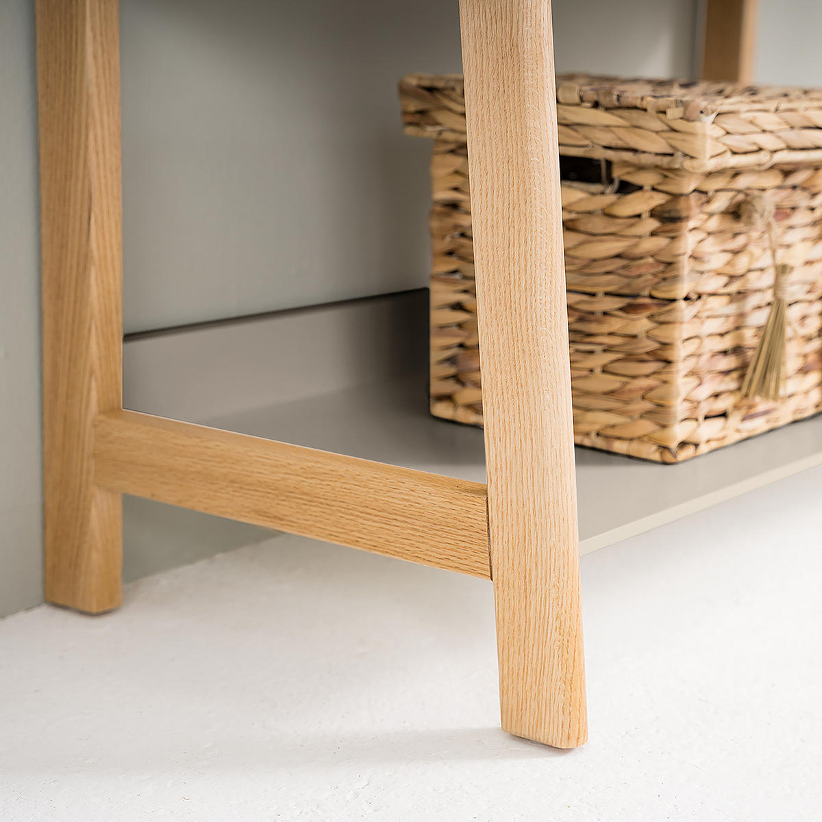 LEITERREGAL - Holzwerkstoff / Teilmassivholz - Taupe, Holz/Holzwerkstoff (80/180/40cm) - home24