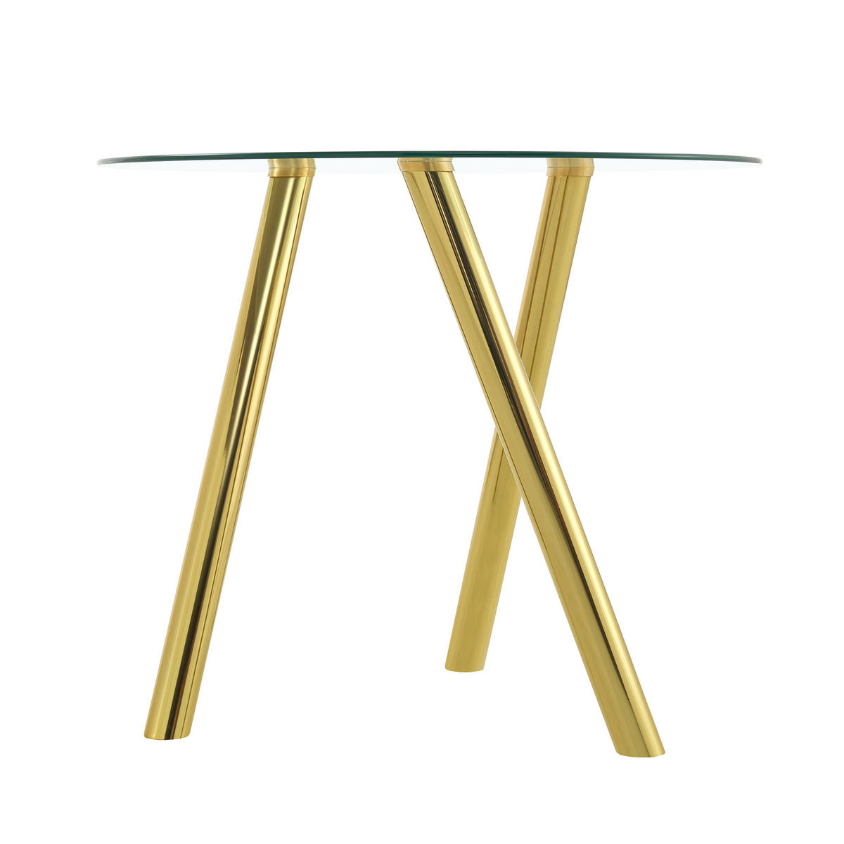 ESSTISCH runder Gold mit Metallbeinen 89 cm - Goldfarben, Metall (89/89/76cm) - Oxeza