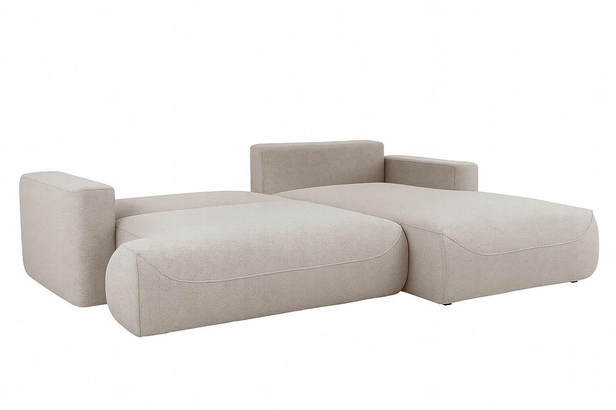 ECKSOFA LUNA mit Bettkasten und Schlaffunktion, Grau - Grau, Textil (271/195cm) - KS Home Concept