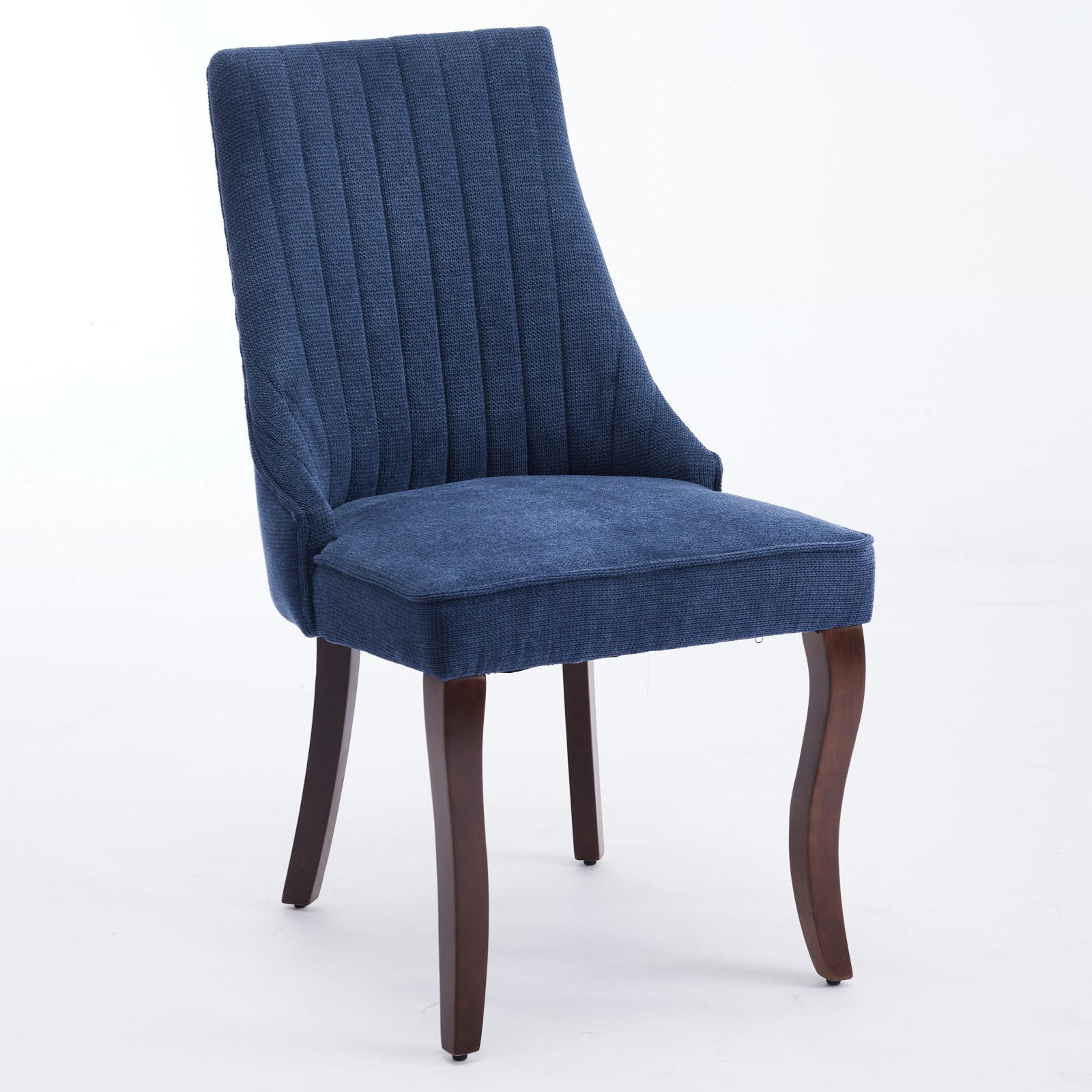 ESSZIMMERSTUHL 2er-Set aus Leinen mit Holzbeinen, Blau - Blau, Textil (64/95.5/50cm)