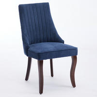 ESSZIMMERSTUHL 2er-Set aus Leinen mit Holzbeinen, Blau - Blau, Textil (64/95.5/50cm)