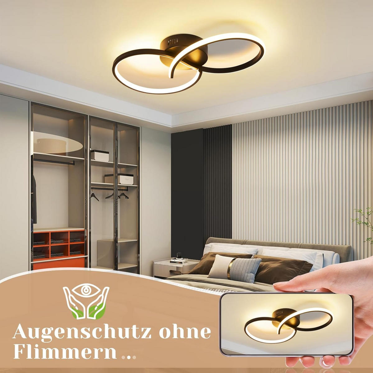 LED-DECKENLEUCHTE Grimmenwall 20.5/10.0/40.0 cm - Schwarz, Metall (40/20.5/10cm) - ZMH