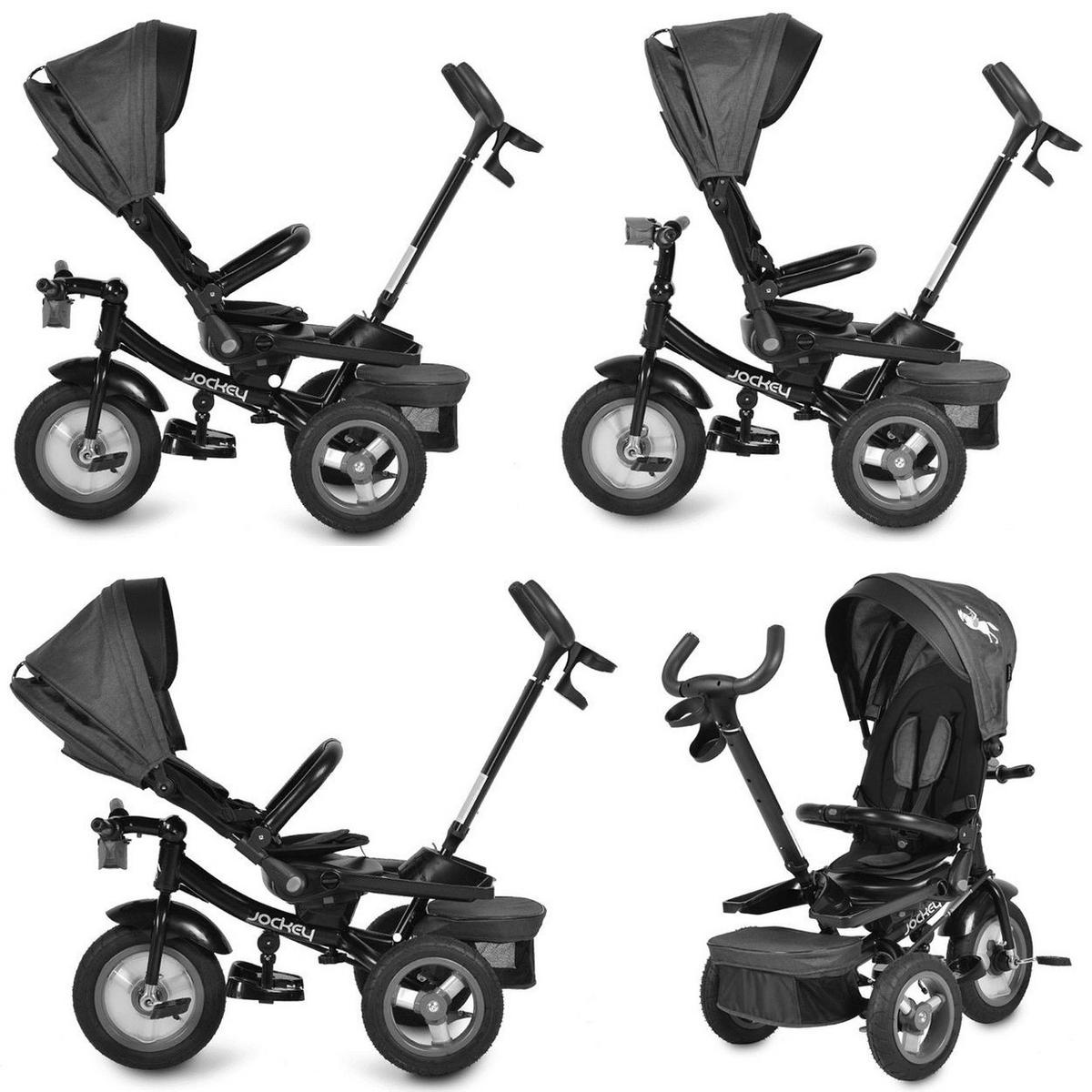 DREIRAD Jockey beige Gummireifen Musik Sitz drehbar Schubstange verstellbar - Beige, Metall (120/53.5/100cm)