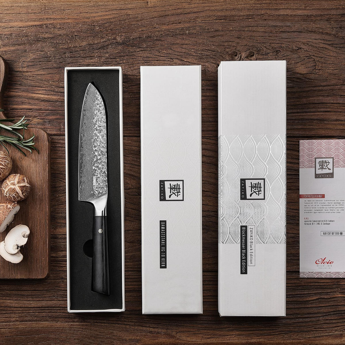 SANTOKUMESSER 17 cm - Schwarz, Holz/Metall (31cm) - Zayiko