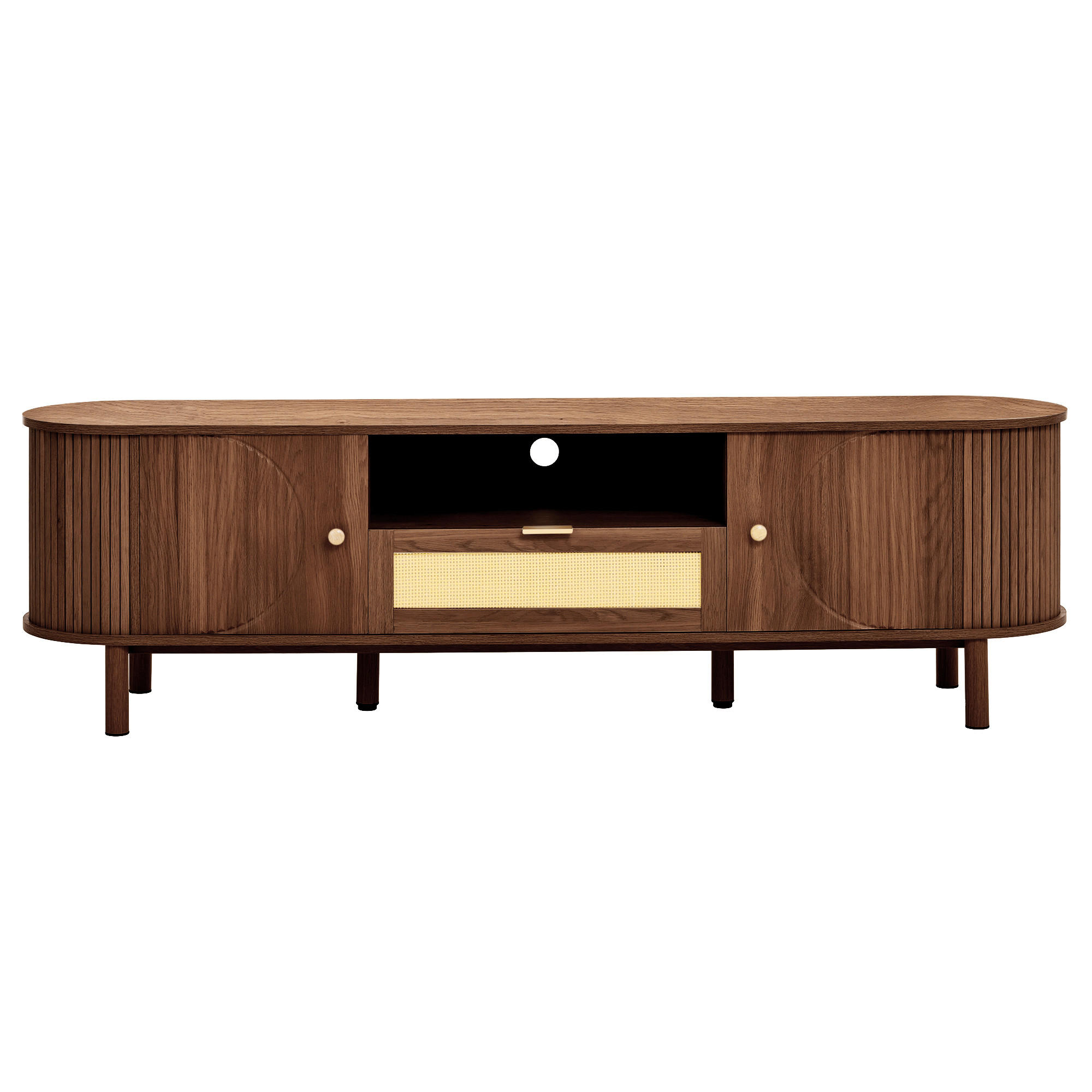 TV-LOWBOARD Nussbaumfarben 175/36/51 cm - Walnussfarben, Holzwerkstoff (175/51/36cm) - PANGIVO