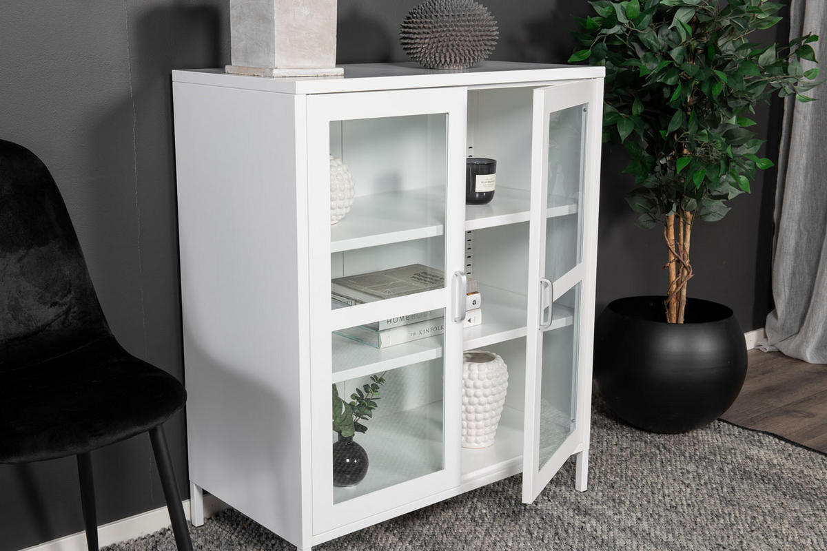 VITRINE weiß - Weiß, Holzwerkstoff (80/97/43cm) - ebuy24