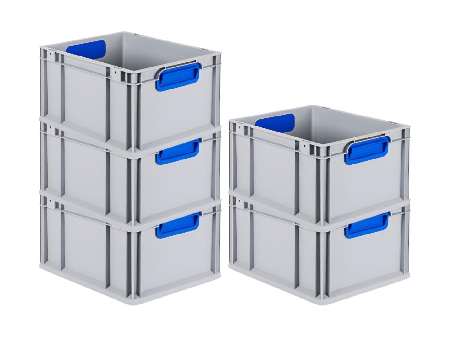 EUROBOX 5x Nextgen Color 22x30x40cm 20 Liter Griffe Blau Geschlossen - Blau, Kunststoff (30/22/40cm) - PROREGAL