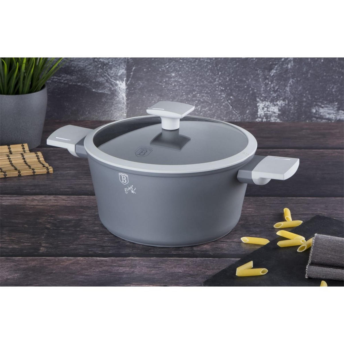 TOPF Grau 28/28/12.4 cm BH7068 - Grau, Metall (28cm) - Berlinger Haus