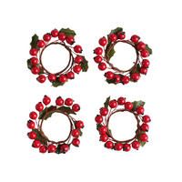 WEIHNACHTSKRANZ Serviettenring Inge, 12x7cm - Rot, Kunststoff (7/12/7cm) - home&you