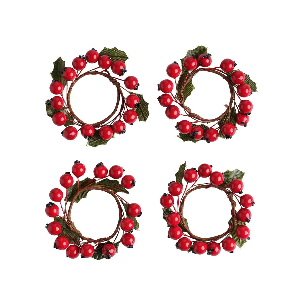 WEIHNACHTSKRANZ Serviettenring Inge, 12x7cm - Rot, Kunststoff (7/12/7cm) - home&you