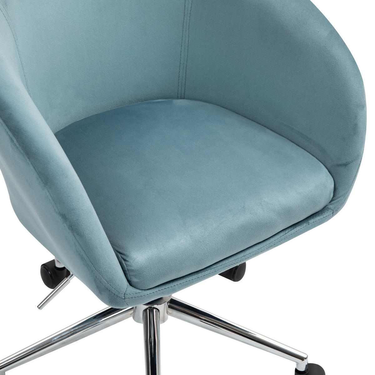 SCHREIBTISCHSTUHL LOUISA Blau - Blau/Silberfarben, Textil/Metall (56/88/56cm) - SVITA