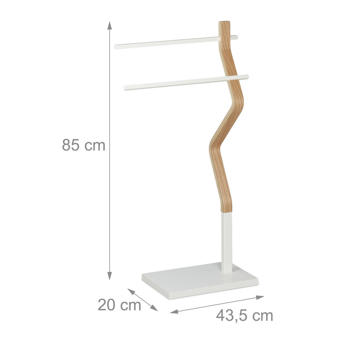 HANDTUCHHALTER stehend - Multicolor, Holz/Holzwerkstoff (43.5/85/20cm) - Relaxdays