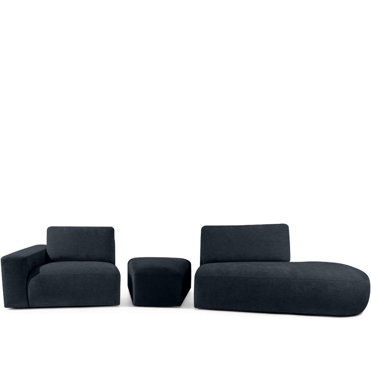 4-SITZER ECKSOFA ZUCCO Chenille rechts, Dunkelblau - Dunkelblau, Textil (350/84/105cm) - KONSIMO®